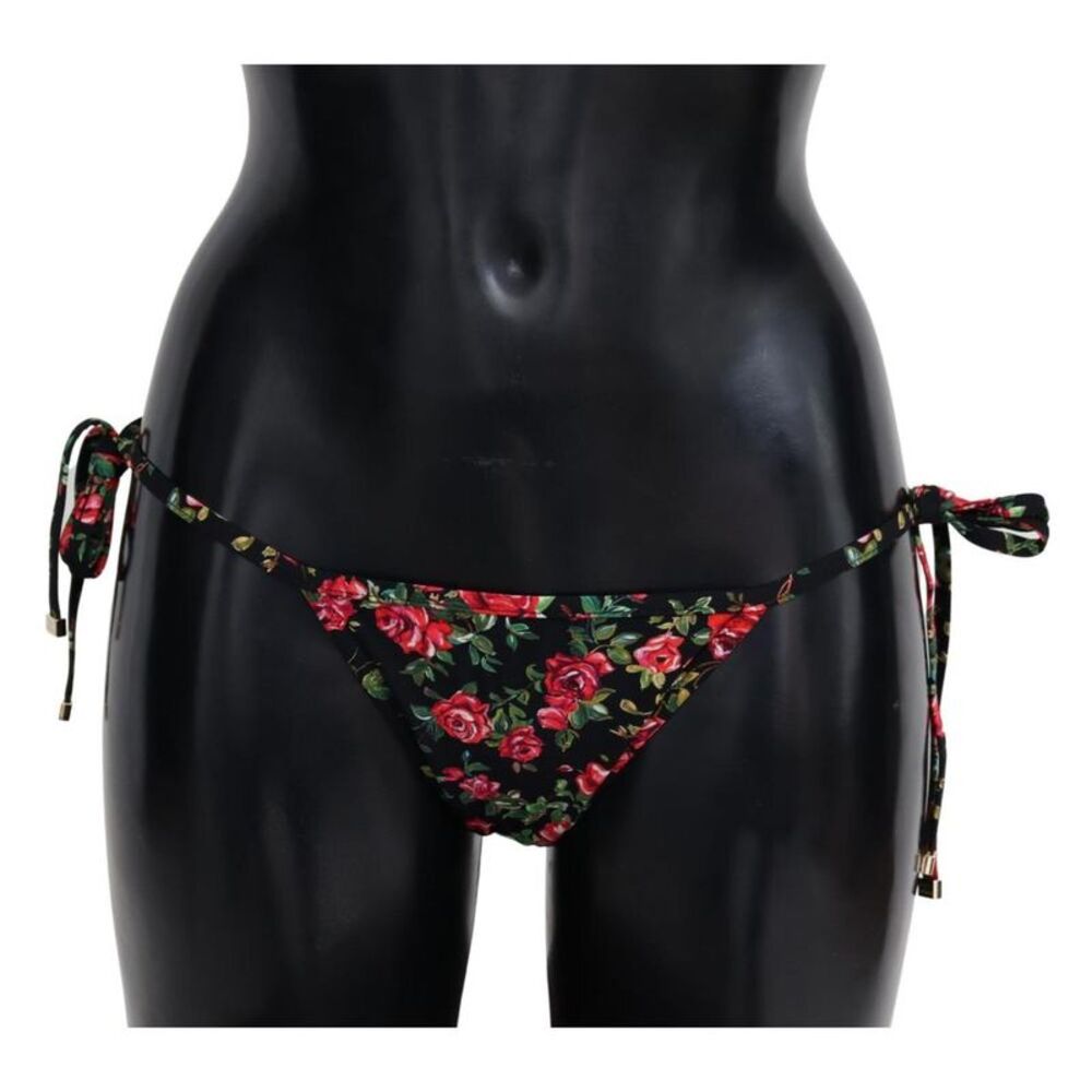 Dolce & Gabbana Floral Bikini Bottoms Tie Side Swimsuit Men Navy Blue Swimwear
